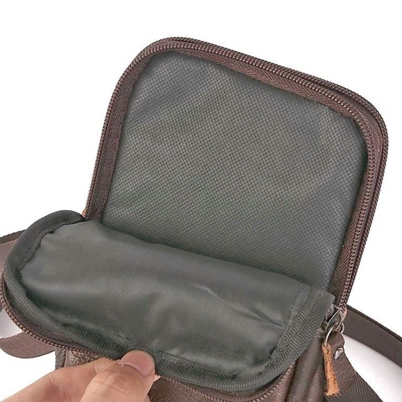 Leather Phone Bag Coffee Dk Brown - Picture 10 of 10